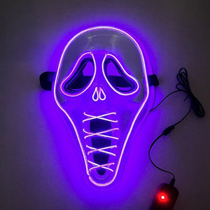 Máscara Luminosa de Halloween 2026 con Diseño de <span class=keywords><strong>Scream</strong></span>, Material de PVC, LED Reutilizable, Impresión a 4 Colores para Fiesta de Halloween - Product Image 4