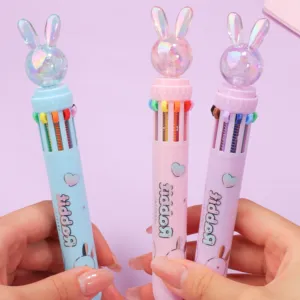 Bonito dos desenhos animados estudante gel caneta papelaria presente suprimentos 0.7mm tinta preta bonito multicolor esferográfica utiles escolares caneta kawaii