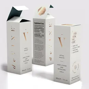 Friendly Custom Full Colors Print Cosmetic Box Embossing White Paper Cardboard Cosmetic Gift Packaging Box