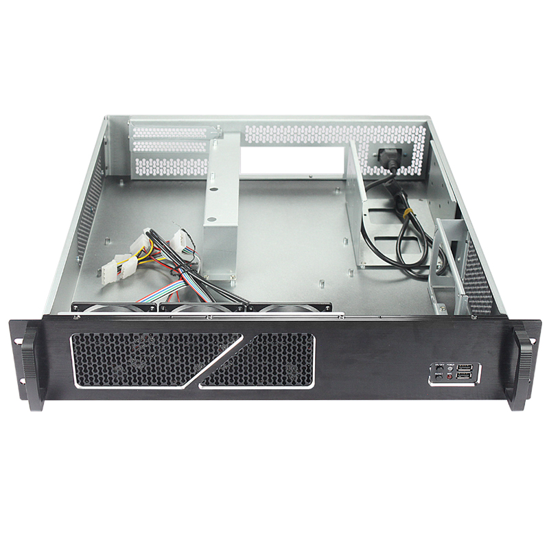 MicroATX 2U Rackmount PC Chassis with 3 Internal HDD Slots & Fan