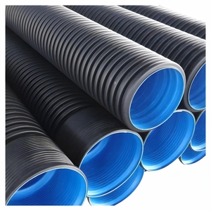 Tuberías Redondas Corrugadas de Doble Pared de HDPE <span class=keywords><strong>para</strong></span> Agricultura e Industria, Drenaje Subterráneo de Alta Presión de PE - Product Image 1