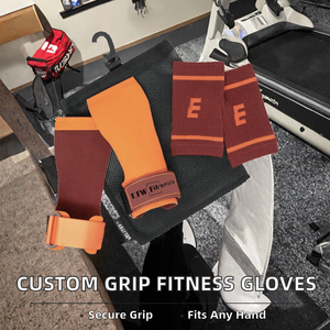 Guantes de Fitness CFW con Logotipo Personalizado, de Goma Natural Suave de 3-3.5mm, Antideslizantes, Ajustables con Cierre de Gancho y Bucle, Juego de Protectores de Palma Rocket Grips - Product Image 2