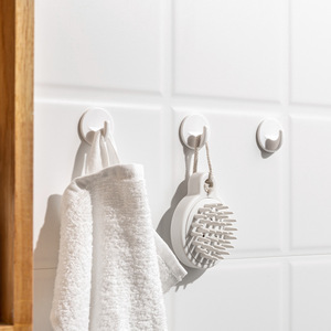 Yimijia Adhesive Hooks Round White 6-Pack Wall Mounted Durable Bathroom Kitchen Hooks - Product Image 3