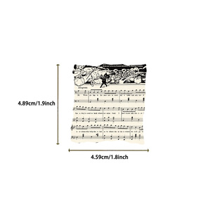 50PCS Yellowing Burning Notation Music Sheet Vintage Sticker - Product Image 5