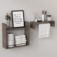 Étagère murale en bois à 2 niveaux pour épices de cuisine et serviettes de salle de bain, organisateur flottant polyvalent pour la décoration intérieure, vente en gros pour détaillants