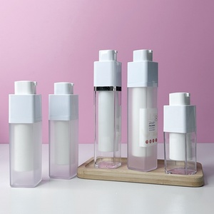 Flacon pompe airless carré de luxe remplaçable 30 ml 50 ml, flacon pompe airless pour lotion, flacon pompe airless pour crème solaire, flacons pompe airless pour cosmétiques - Product Image 2