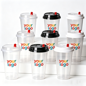 Bouteilles carrées en plastique PET transparent jetables <span class=keywords><strong>de</strong></span> 22 oz avec couvercles pour smoothies et boissons <span class=keywords><strong>maison</strong></span> – Gobelets - Product Image 1