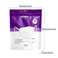 Sachet Doypack imprimé en héliogravure, format personnalisé, avec fermeture à glissière refermable, pour masques chirurgicaux N95/KN95 et emballage de papier toilette