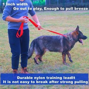 Forte guinzaglio per cani in Nylon resistente, corda di trazione larga 1 pollice, lunga 6 ft 10 <span class=keywords><strong>15</strong></span>, per piccole e medie (nero, piedi - Product Image 5
