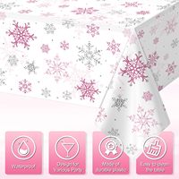 Nappe jetable d'anniversaire fête flocon de neige couverture de table en plastique nappe pour fournitures de fête nappe