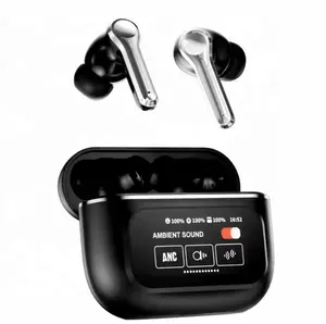 YX30 earbud nirkabel, headphone dalam telinga layar LCD, fungsi penghilang kebisingan headphone olahraga dan game