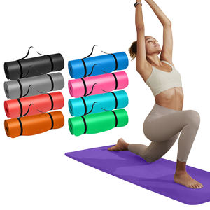 Tikar <span class=keywords><strong>Yoga</strong></span> ekstra tebal <span class=keywords><strong>NBR</strong></span>, kepadatan tinggi Non-Slip, tikar busa Gym dengan tali pembawa - Product Image 1