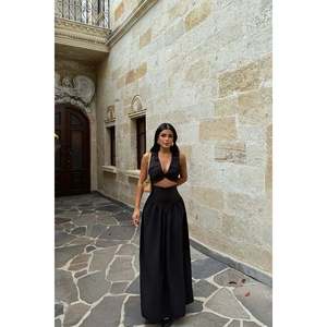 Conjunto de Traje con Chaleco Negro con Detalle de Botones para Mujer - Product Image 6