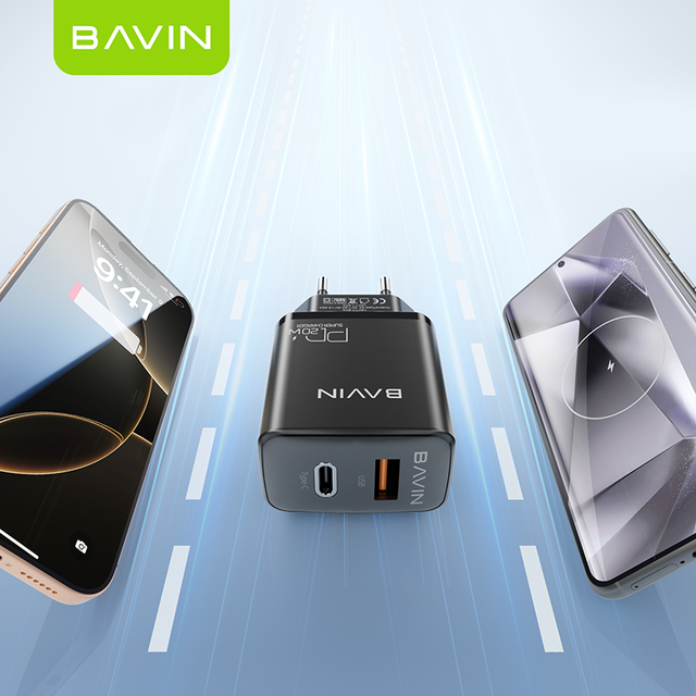 BAVIN PC2003Y 20W PD USB a Cargador Celulares Mobile Phone Wall USB C Cargdor Portable Charger with Package
