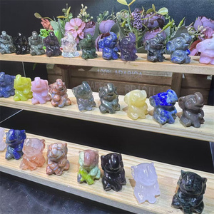 Mini éléphant naturel cristaux artisanat sculpture animaux bleu aventurine éléphant à vendre - Product Image 4