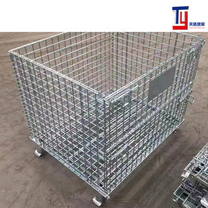 5*5 Mesh Spot in metallo pesante struttura in ferro gabbia di stoccaggio mobile con più ruota pieghevole e Anti-ruggine scatola di rotazione gabbia a farfalla - Product Image 6