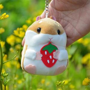 Dessin animé mignon petit Hamster poupée peluche jouets Hamste peluche porte-clés grosse souris pendentif hamster porte-clés sac à main charme - Product Image 3