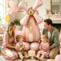 Globo Gigante 3D de Papel Metálico con Forma de Molino de Viento Estilo Ins, con Base Autoestable, Juguete para Niños, para Fiestas de Cumpleaños y Baby Shower, Venta al por Mayor, OEM ODM