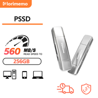 Flashdisk SSD 256GB Baru dan Tahan Lama dengan Antarmuka USB-A Tipe-C, Kecepatan Baca 1000MB/s, Garansi 3 Tahun untuk Cadangan Dokumen Rumah dan Kantor