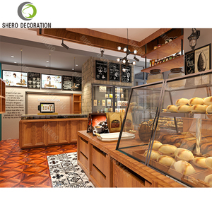 Industriële Stijl Bakkerij Toonbank Vitrine Met Glazen Planken Houten Vitrinekast Bakkerij Toonbank - Product Image 2