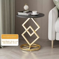 Nouvelle table basse de luxe moderne minimaliste en métal, table d'appoint simple à plateau rond pour mobilier de maison, table de chevet mobile