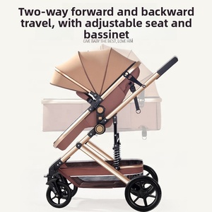 รถเข็นเด็กแนวนอนสูงแบบสองทางโช้คอัพอเนกประสงค์แบบสามในหนึ่งเดียวสำหรับรถเข็นเด็กทารกแรกเกิด - Product Image 3