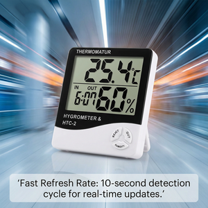 LONN Digitaler Lager-Inkubator Thermo-Hygrometer HTC-2 für den Heimgebrauch mit Doppeltemperatur-Externer-Sonde, Max-Min-Speicher, Wasserdicht - Product Image 1