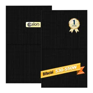 Exiom 535W 540W 545W 550W 530W PV Panel Mono 144 cells Half Cut 9bb Bifacial Solar Power Panel With Black Frame