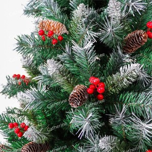 Árbol de Navidad Artificial de <span class=keywords><strong>PVC</strong></span>+PE con Piñas Blancas y Puntas Rojas, 1.5/1.8 Metros - Product Image 3