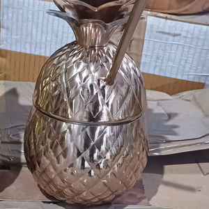 Taza de zumo de agua estilo Flor de cobre puro con acabado antiguo de calidad superior más vendida, tapa de Metal para artículos de utilidad deportiva - Product Image 1