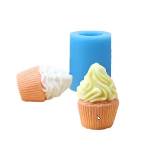 Stampi in gesso per aromaterapia con sapone fatti a mano riutilizzabili per cioccolato 3D Ice Cream Cup Cake stampo in Silicone stampo per candele cono gelato