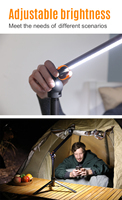 Lampe de travail LED télescopique en aluminium, lampe de camping avec support extensible, tige extensible pour la chasse, le camping, la randonnée, la réparation