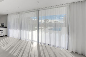 Cortina de Poliéster Tejido Transparente con Pliegues en S, Estilo Australiano, Diseño Sólido para Uso en Hogar y Hotel - Product Image 3