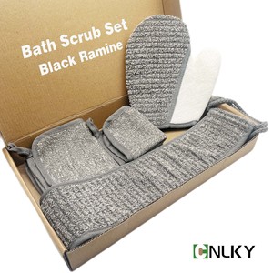 Kit <span class=keywords><strong>éponge</strong></span> de bain quotidien parfait longue ceinture de bain corps gommage serviette gant de douche soins de la peau ensemble de nettoyage du corps - Product Image 2
