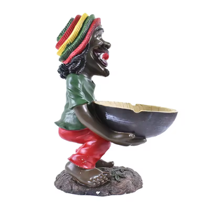 Vente en <span class=keywords><strong>gros</strong></span>, <span class=keywords><strong>cendrier</strong></span> d'extérieur super large avec support en résine, <span class=keywords><strong>cendrier</strong></span> Rasta jamaïcain, grands cendriers manuels modernes avec rangement LED - Product Image 6