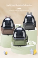 Sac à dos pour animaux de compagnie en matériau PC, respirant et portable, type capsule spatiale, grande capacité, sac de transport pour voyages en plein air pour chats et chiens jusqu'à 7 kg