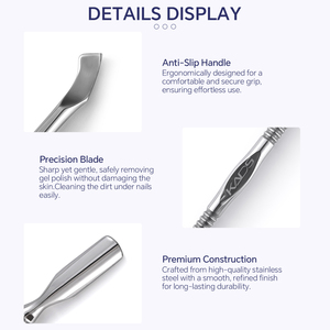KADS Stainless Steel Double-Headed Cuticle Pusher Professional <b>Nail</b> <b>Tool</b> for Cuticle Care Gel Polish Removal Cleaner Trimmer - Product Image 6