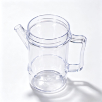 Pot à condiments en plastique transparent de qualité alimentaire, durable, pour la maison, le barbecue, couleur personnalisée, pot à épices, verseur d'huile