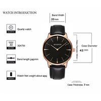 BESSERON Uhr 42mm Minimalist Big Brand Logo Maßge schneider tes Uhrwerk Cz Wasserdichte Roségold Edelstahl Armbanduhr Herren