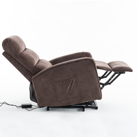 Mobilier électrique moderne Fauteuil élévateur inclinable électrique Ensemble de canapé Cadre en bois Tissu Rembourrage 2 poches latérales Panneau de commande manuel