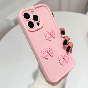 Coque de Téléphone Mobile Rose Princesse Nœud Tendance pour iPhone 16 Pro Max, Compatible iPhone 15 14 13 12 11, Étui Souple Créatif et Tridimensionnel - Product Image 3
