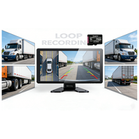Caméra de surveillance DVR 4 canaux 10,36 pouces avec détection d'angle mort, enregistreur 9-36V IP68 HD vision nocturne IR pour semi-remorque et camion de logistique