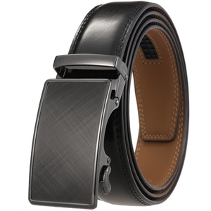 Cinto de Couro Formal em Couro Bovino com Fivela Automática em Liga e Inserção de Borracha, Design de Duas Camadas - Product Image 2