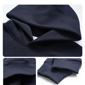 Felpa con Cappuccio da <span class=keywords><strong>Uomo</strong></span> 500G, Strato Termico, Tinta Unita, Foderata in Pile, Spessa, Vestibilità Ampia, con Tasche, Traspirante e Leggera - Product Image 4