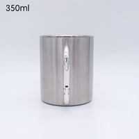 Mug isotherme en acier inoxydable 350 ml avec mousqueton, isolation thermique à double paroi, anneau en D et poignée auto-bloquante pour événements festifs