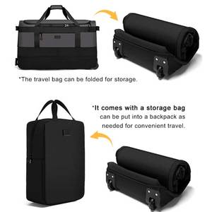 Bolsa de Lona Plegable Extra Grande de Poliéster con Bolsillos con Cremallera, Bolsillo Impermeable, para Gimnasio, Deportes, Viajes, Fin de Semana, Gran Capacidad - Product Image 4