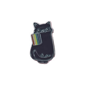 Lindo Broche de Aleación con <span class=keywords><strong>Gato</strong></span> Blanco y Negro y Colgante de Bandera Arcoíris, Accesorio Personalizado, Insignia Decorativa de Dibujos Animados - Product Image 6