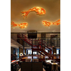 Lampe murale de style japonais en forme de poisson Koi, abat-jour en plâtre, source de lumière LED pour la décoration des restaurants, des hôtels et des couloirs - Product Image 3
