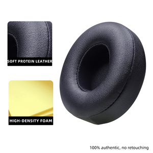 CORBORS Coussinets de remplacement <span class=keywords><strong>pour</strong></span> <span class=keywords><strong>casque</strong></span> supra-auriculaire sans fil Solo 4 <span class=keywords><strong>Mousse</strong></span> à mémoire de forme en cuir protéiné souple Portable - Product Image 3