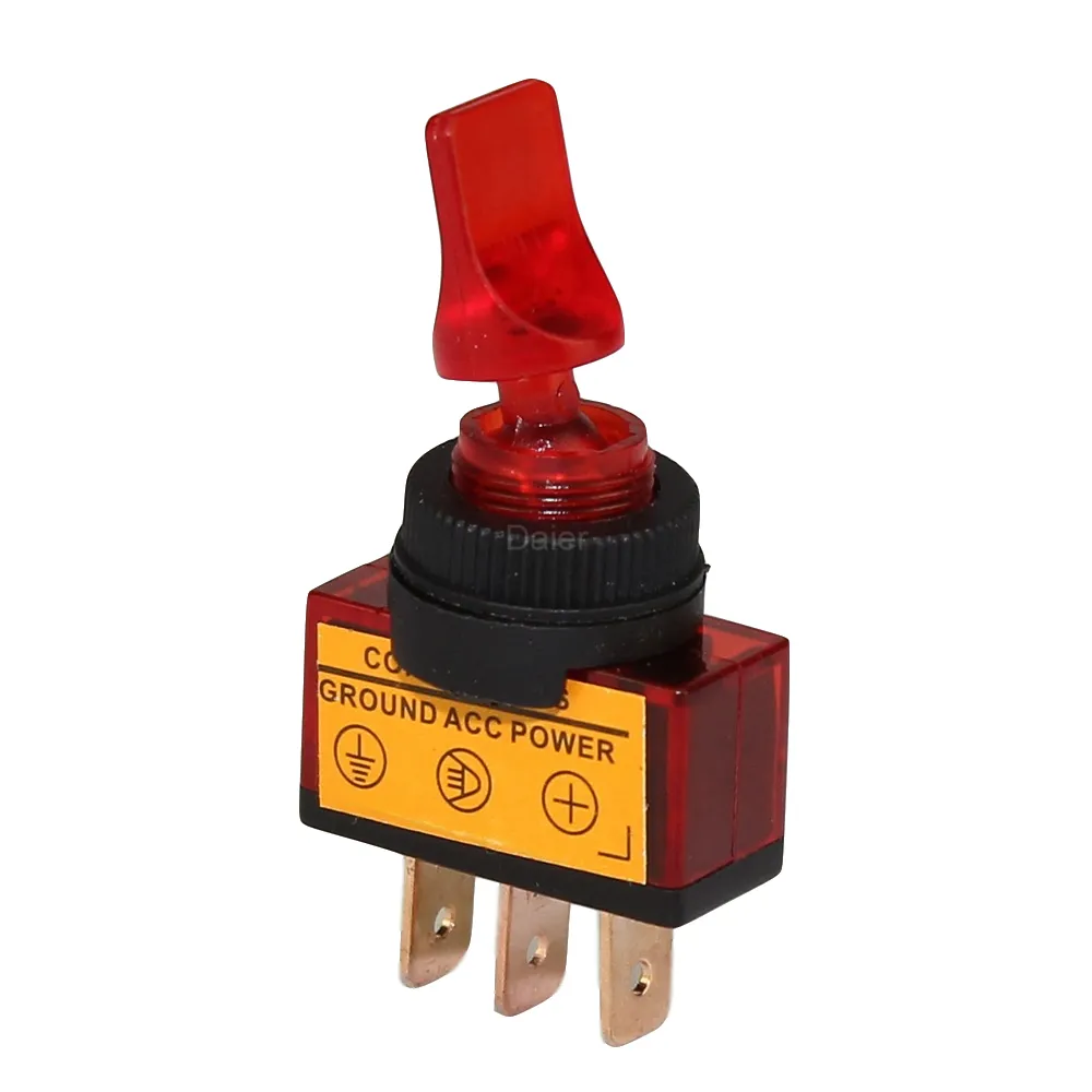 Plastic Led Toggle Switch 12V SPST 2 Way Toggle Switches 3 Pin ON OFF With Short Actuator For Car Marine